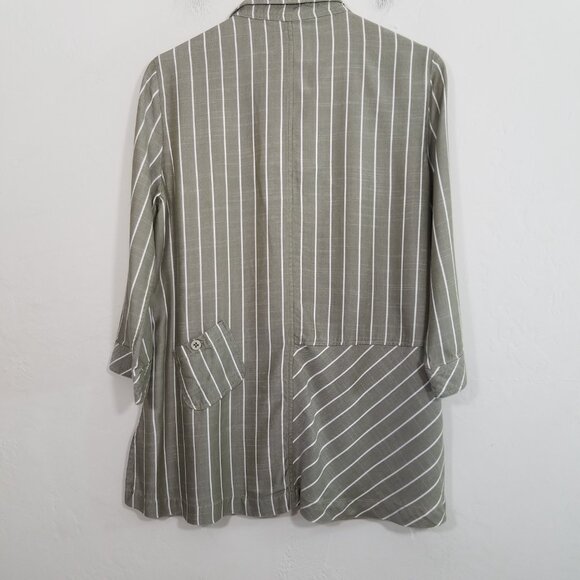 John Mark Tencel Striped Button Up Shirt Top Blouse Size M - Picture 6 of 8